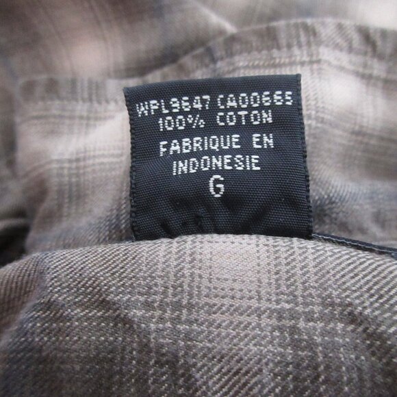 Eddie Bauer Shirt Mens Large Long Sleeve Button Front Wide Plaid Flap Pockets - Picture 4 of 5